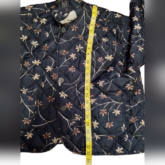 Silk Reversible Flower Print Patchwork Jacket Women's Size Medium - Picture 11 of 13